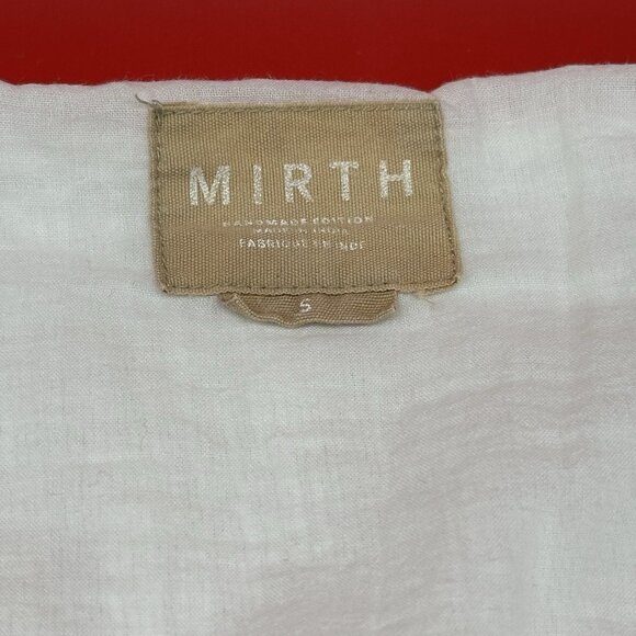 Mirth El Tule Caftan Women's Size Small Handmade Cotton Lined Fringe Mini Dress - Picture 5 of 12